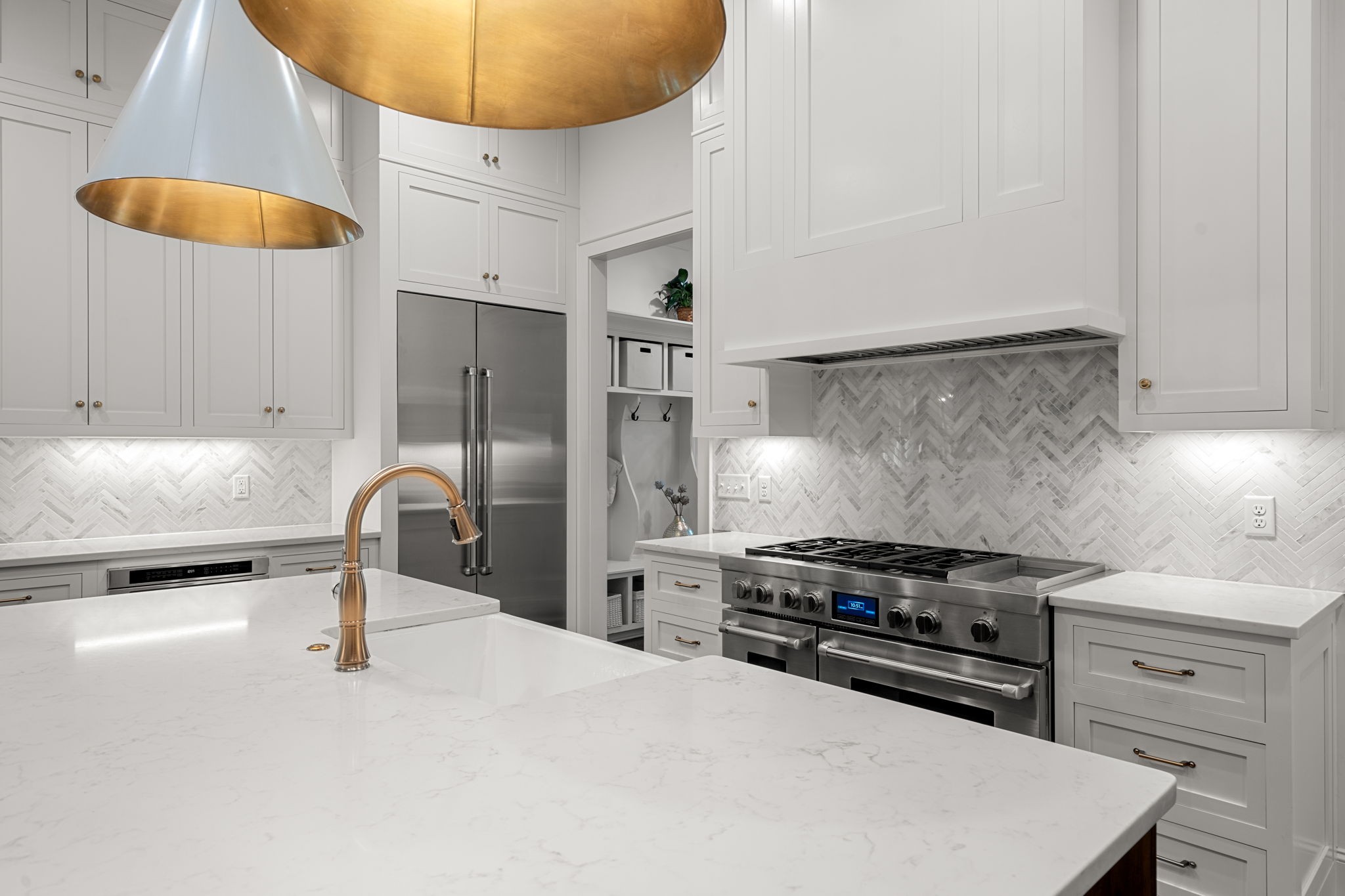 4031 Sneed Road Nashville, TN 37215 - Photo 23 of 61 a kitchen with stainless steel appliances a stove a sink and a refrigerator