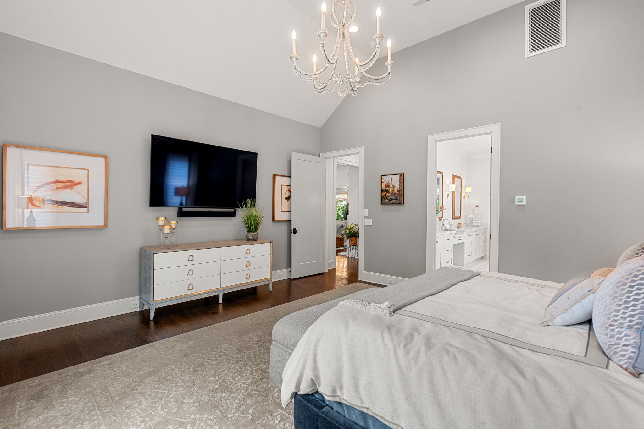 4031 Sneed Road Nashville, TN 37215 - Photo 26 of 61 a bedroom with bed tv and furniture