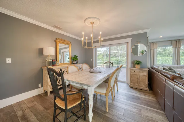 a view of a dining room and livingroom view