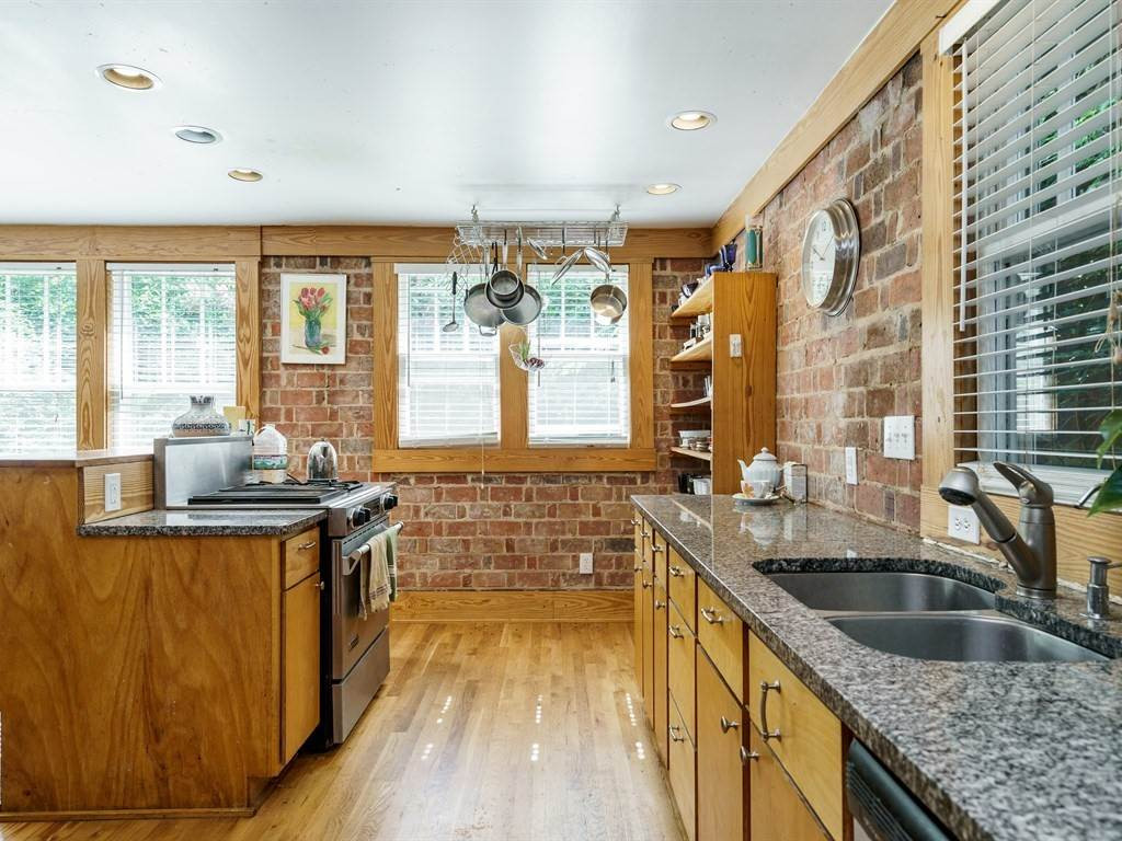 Built-in shelves and cabinets were added throughout by a master carpenter.