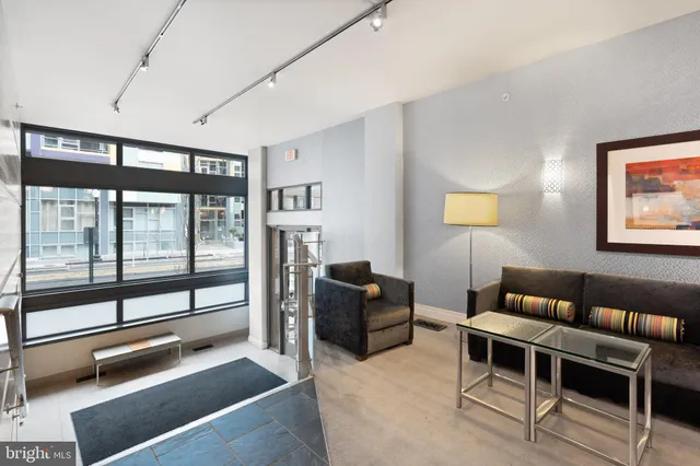 a living room with furniture