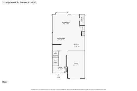 $279,000 | 725 West Jefferson Street, Gardner, KS 66030