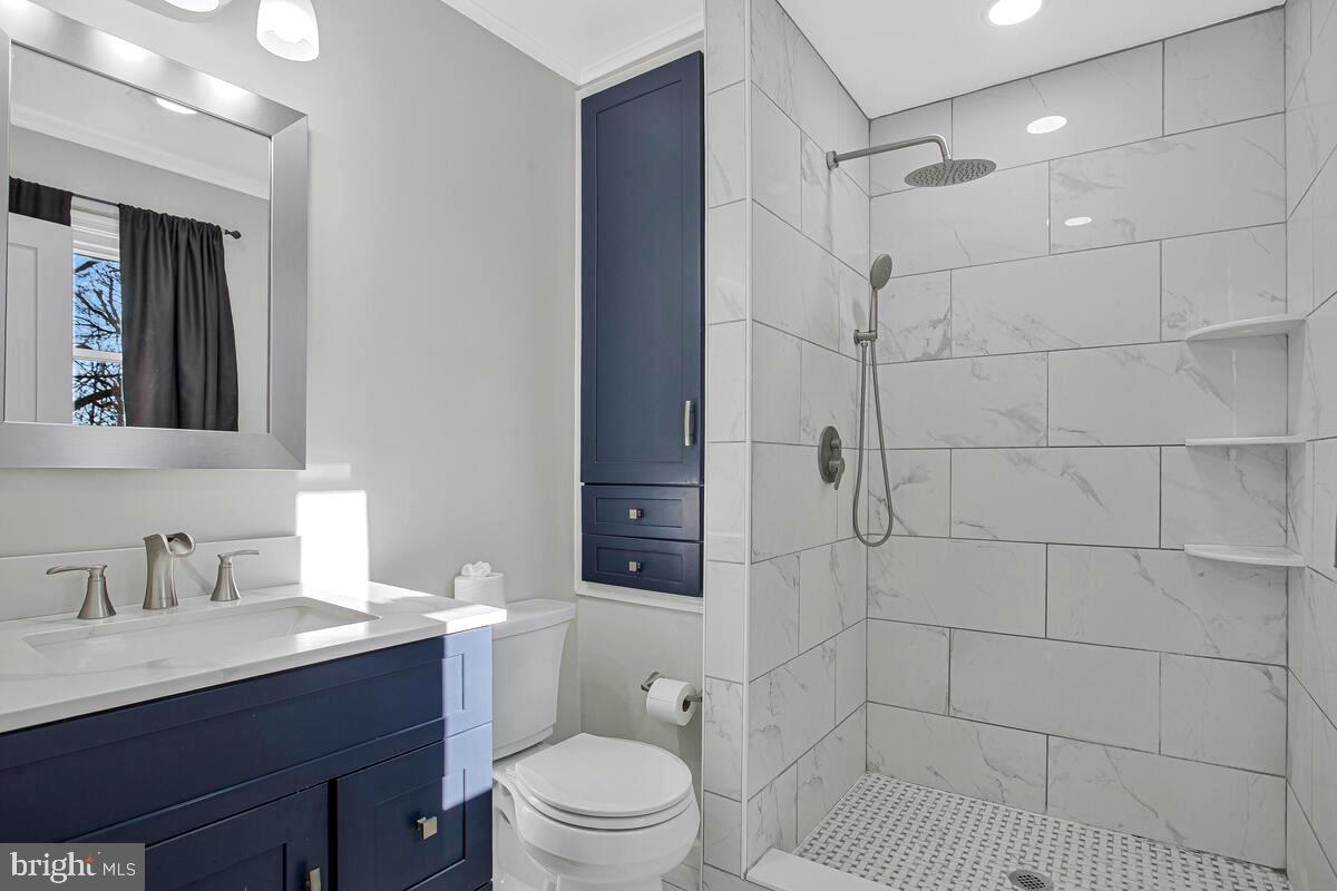 735 Whitehall Beach Road Annapolis, MD 21409 - Photo 17 of 35 a bathroom with a sink a toilet and shower