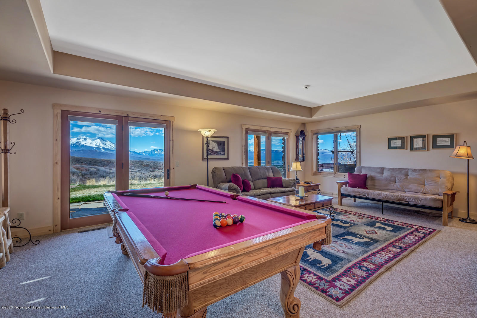 1121 Spring Park Road Carbondale, CO 81623 - Photo 29 of 41 a room with furniture pool table and windows