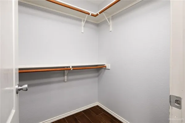 a close up view of racks on the wall