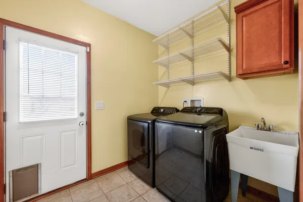 a view of storage and utility room with a sink
