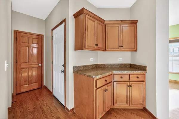 a view of a storage and utility room in empty room