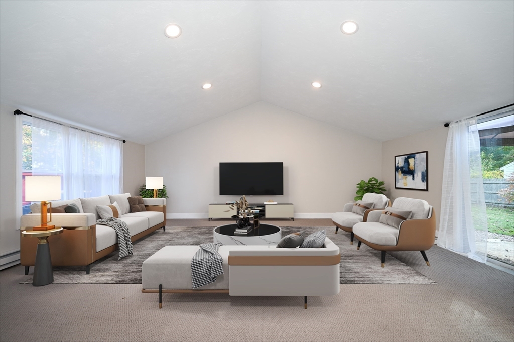 1 Linda Road Sharon, MA 02067 - Photo 10 of 25 a living room with furniture and a flat screen tv