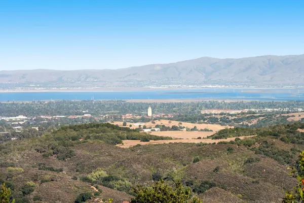 a view of an outdoor space and mountain view