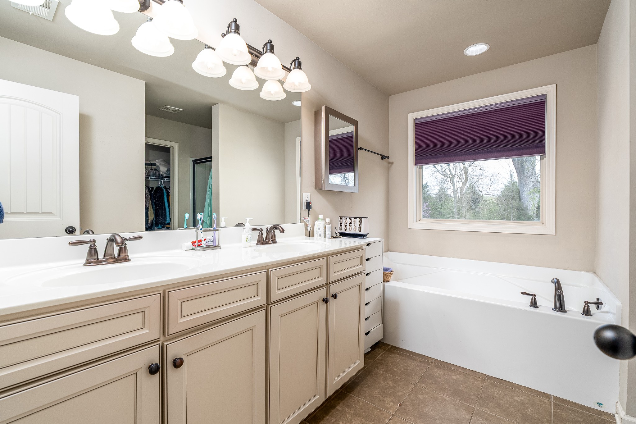 2034 Austin Drive Spring Hill, TN 37174 - Photo 21 of 41 a bathroom with a tub a sink and mirror