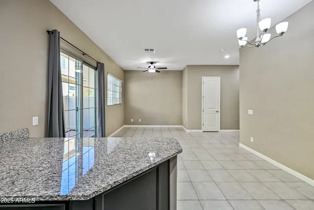 a view interior of a house with chandelier