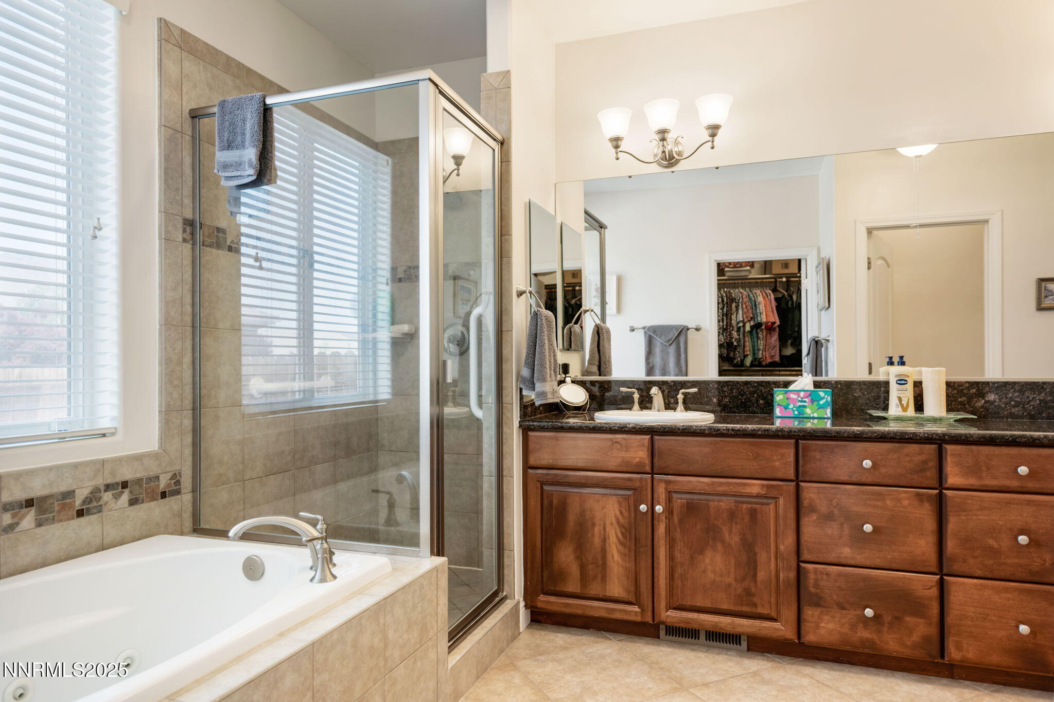 112 Eagle Brook Lane Dayton, NV 89403 - Photo 30 of 48 a bathroom with a tub sink and mirror