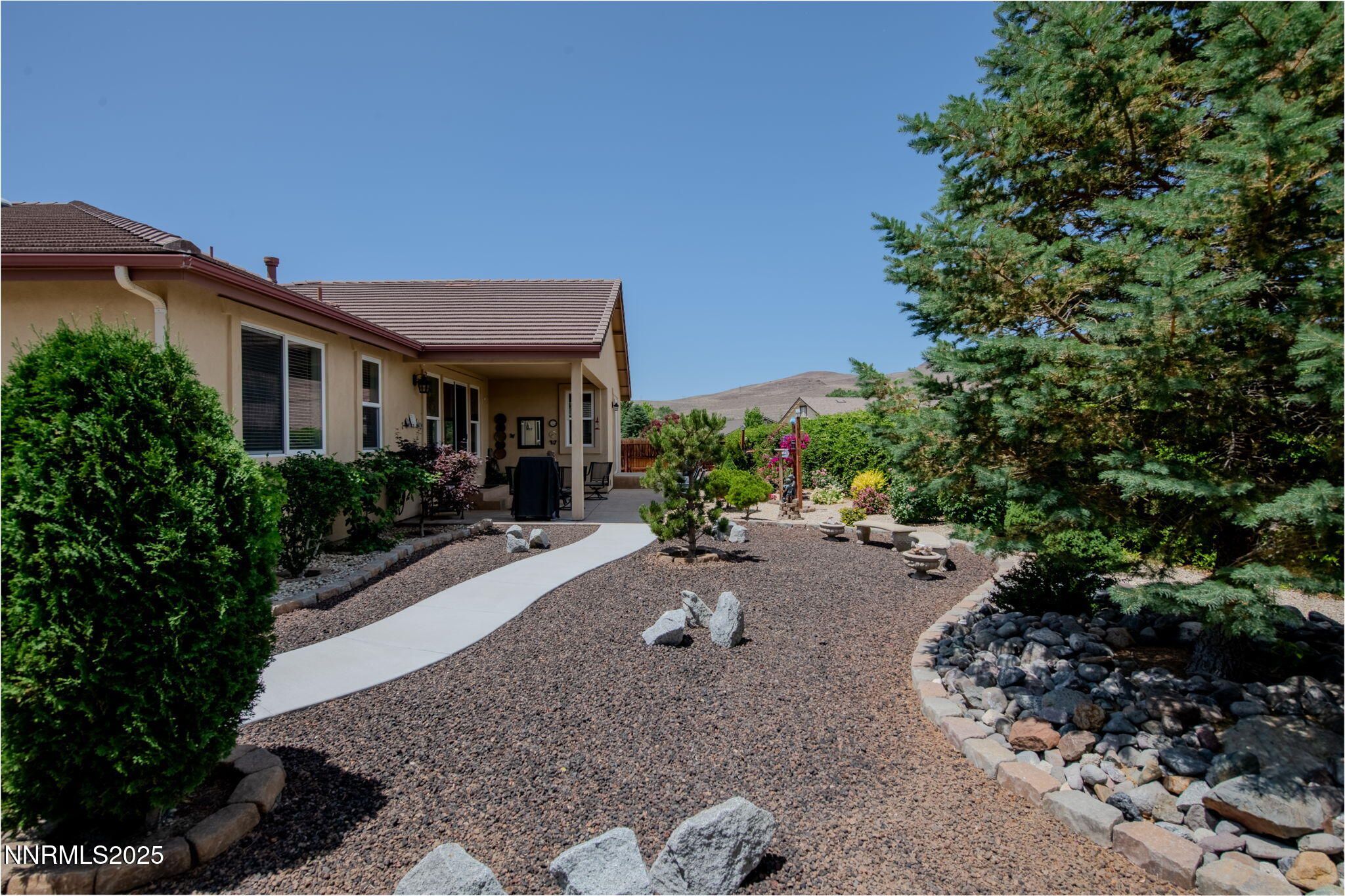 112 Eagle Brook Lane Dayton, NV 89403 - Photo 47 of 48 a backyard of a house with plants and trees