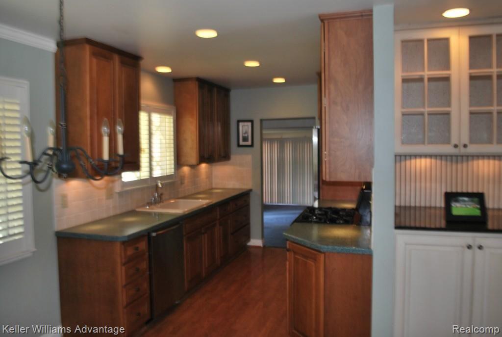 Updated kitchen with hardwood floors