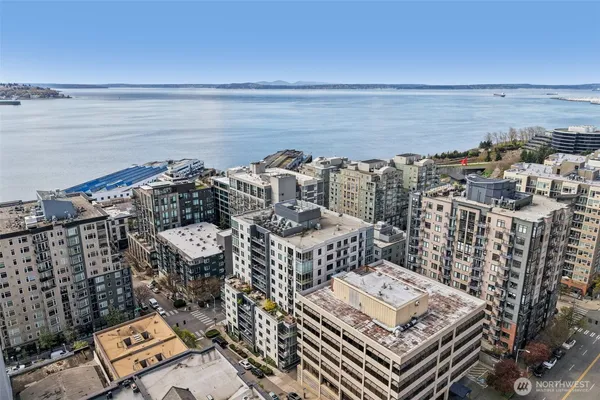 a view of a city with ocean