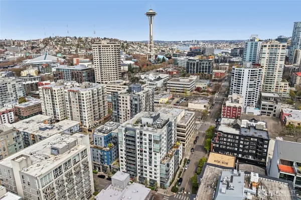 an aerial view of city