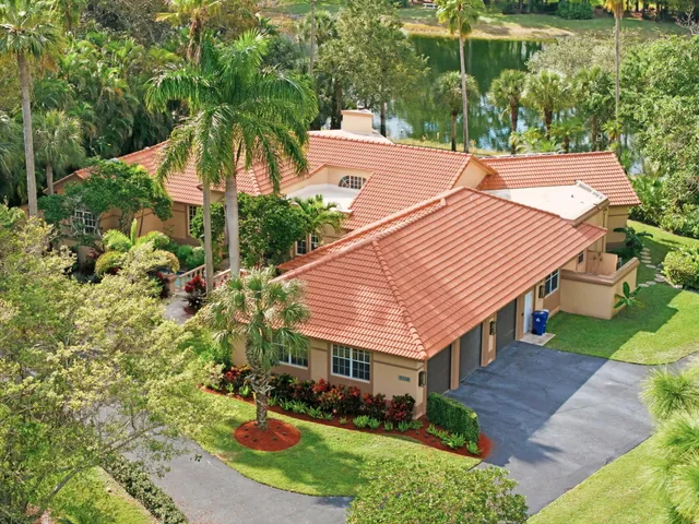 an aerial view of a house