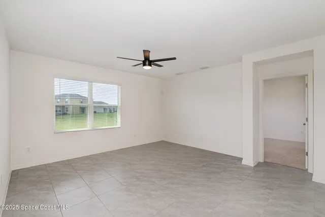 an empty room with a window