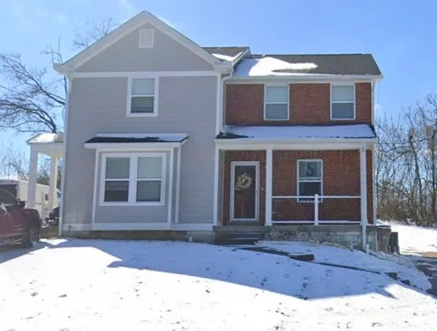 a front view of a house