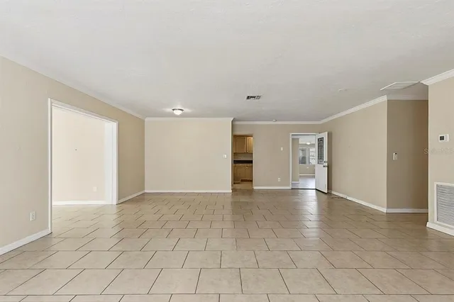 an empty room with a natural light