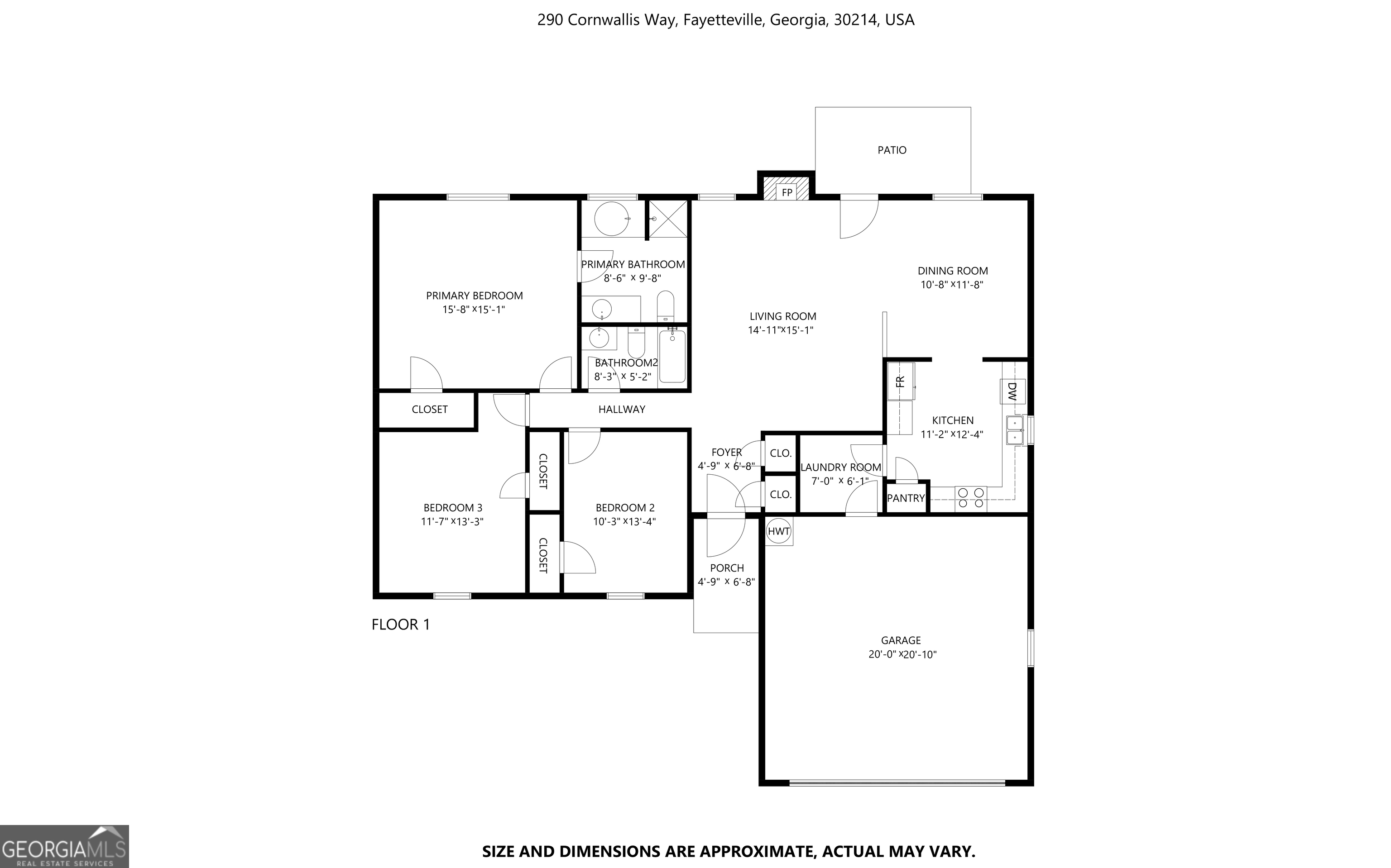 290 Cornwallis Way Fayetteville, GA 30214 - Photo 18 of 18 a picture of a floor plan