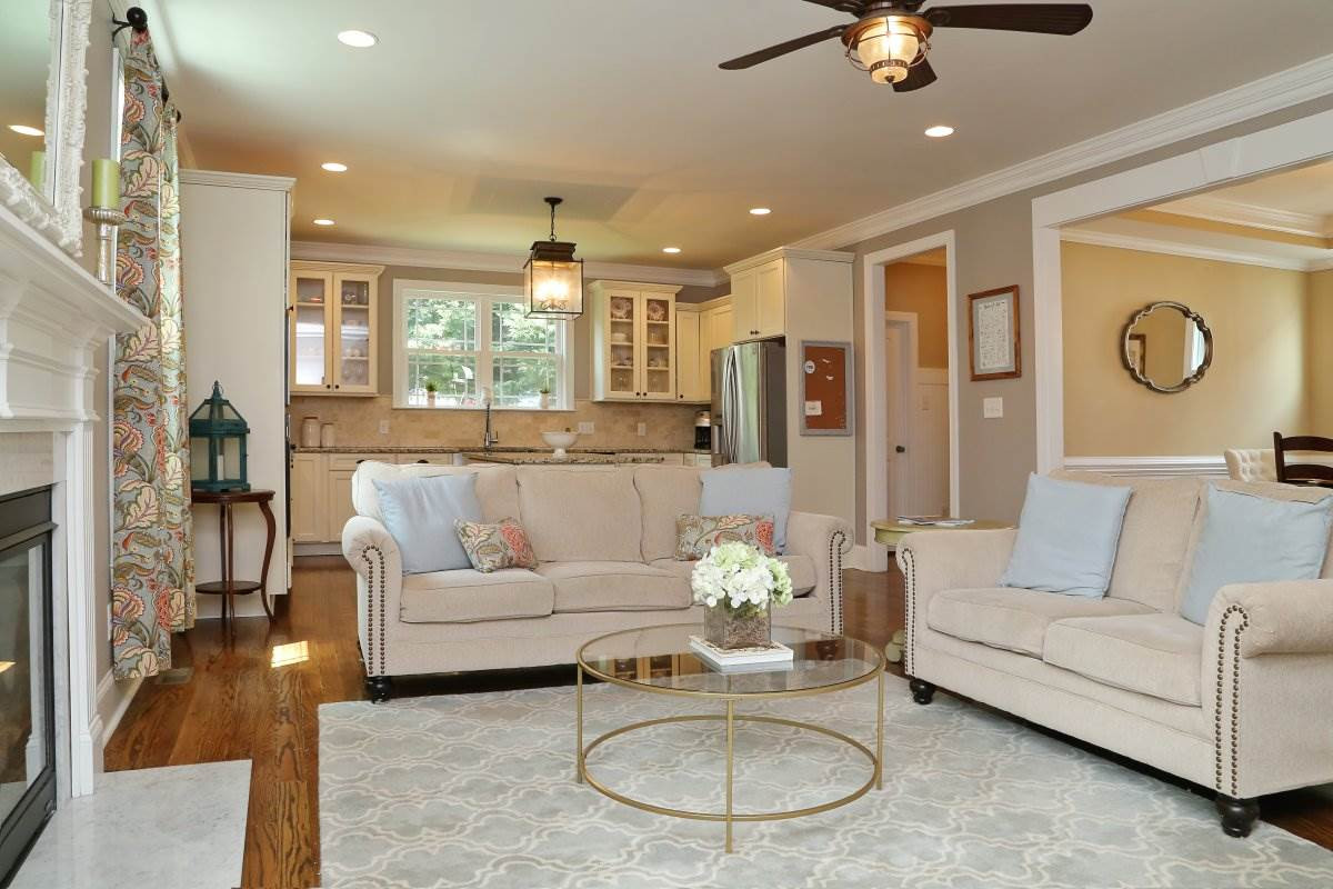 315 Georgetown Road Raleigh, NC 27608 - Photo 24 of 24 Open floor plan flows from family room to kitchen. Perfect for entertaining. Kitchen/Family Room