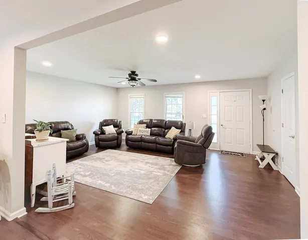 a living room with furniture