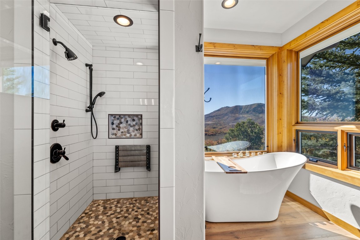 44300 Diamondback Way Steamboat Springs, CO 80487 - Photo 23 of 49 a bathroom with a bathtub and shower