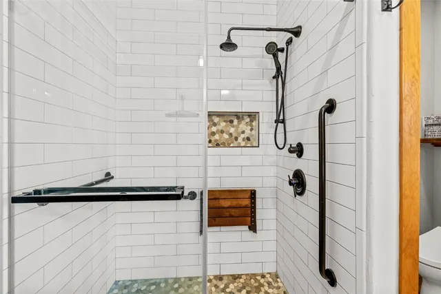 a bathroom with a shower