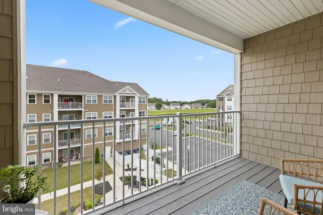 a view of a building from a balcony