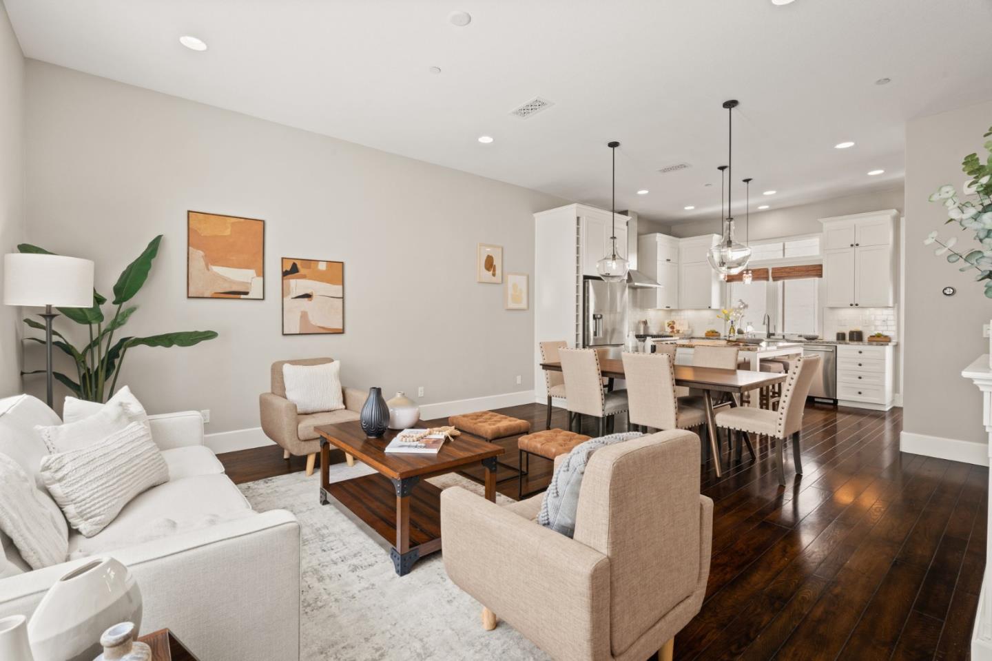 525 Fierro Loop Campbell, CA 95008 - Photo 23 of 48 a living room with lots of white furniture and wooden floor