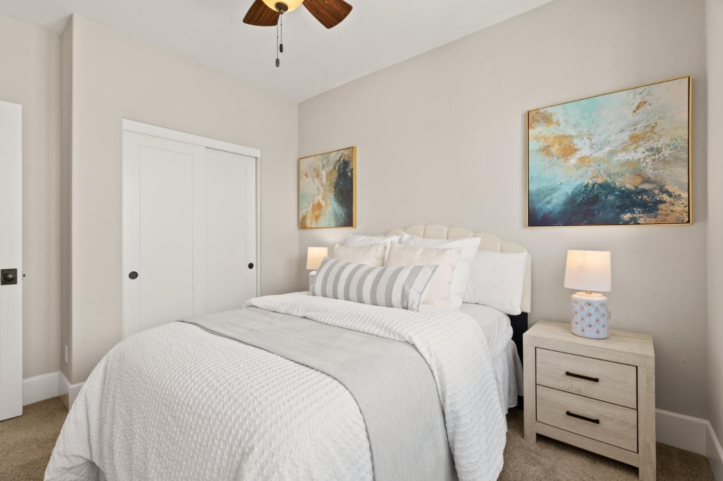 525 Fierro Loop Campbell, CA 95008 - Photo 26 of 48 a bedroom with a bed and a painting on the wall