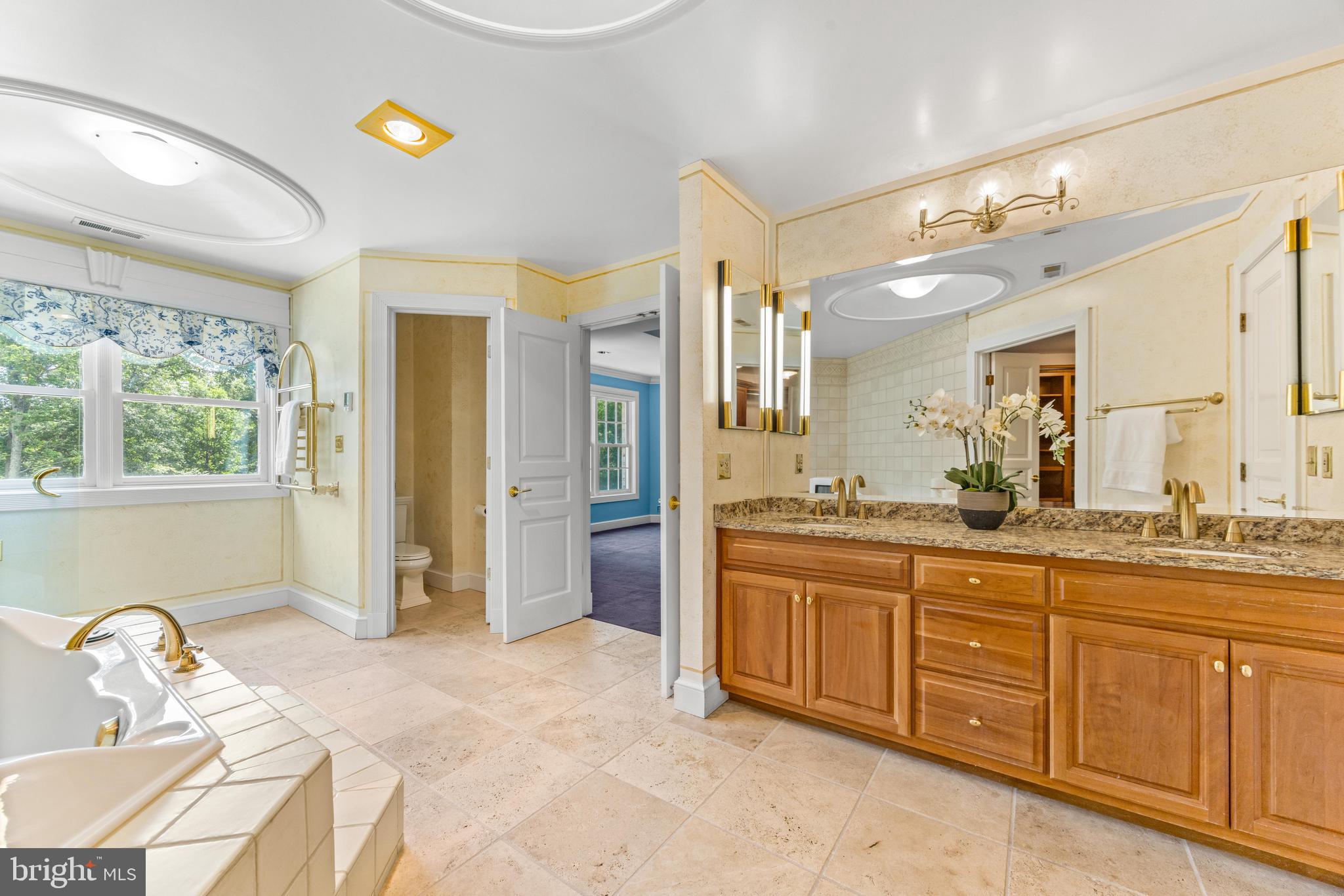 4120 Piney Grove Road Glyndon, MD 21136 - Photo 21 of 42 a spacious bathroom with a granite countertop sink and a mirror