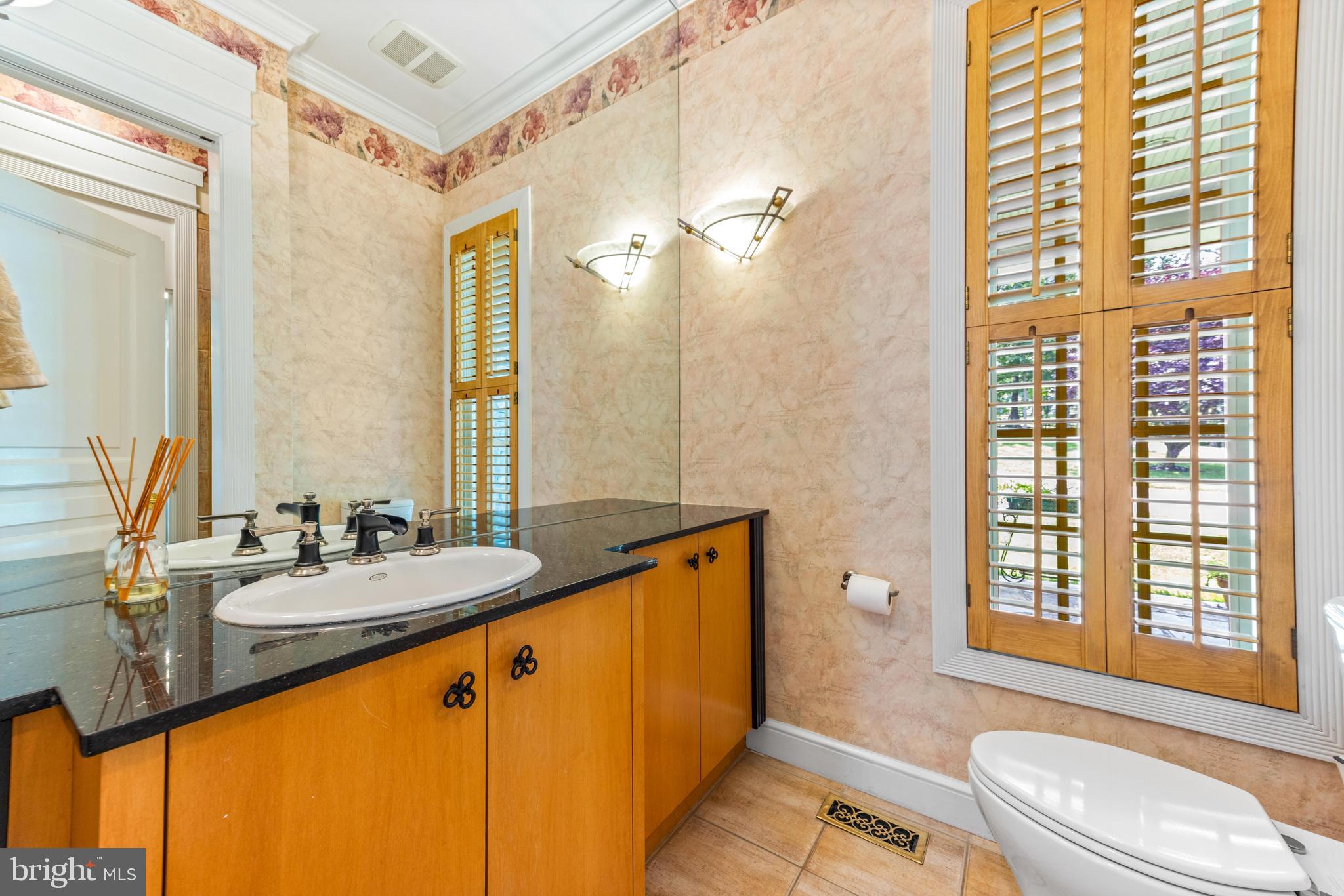 4120 Piney Grove Road Glyndon, MD 21136 - Photo 24 of 42 a bathroom with a granite countertop sink toilet and shower