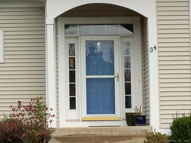 a front view of a house with a potted plant and garage