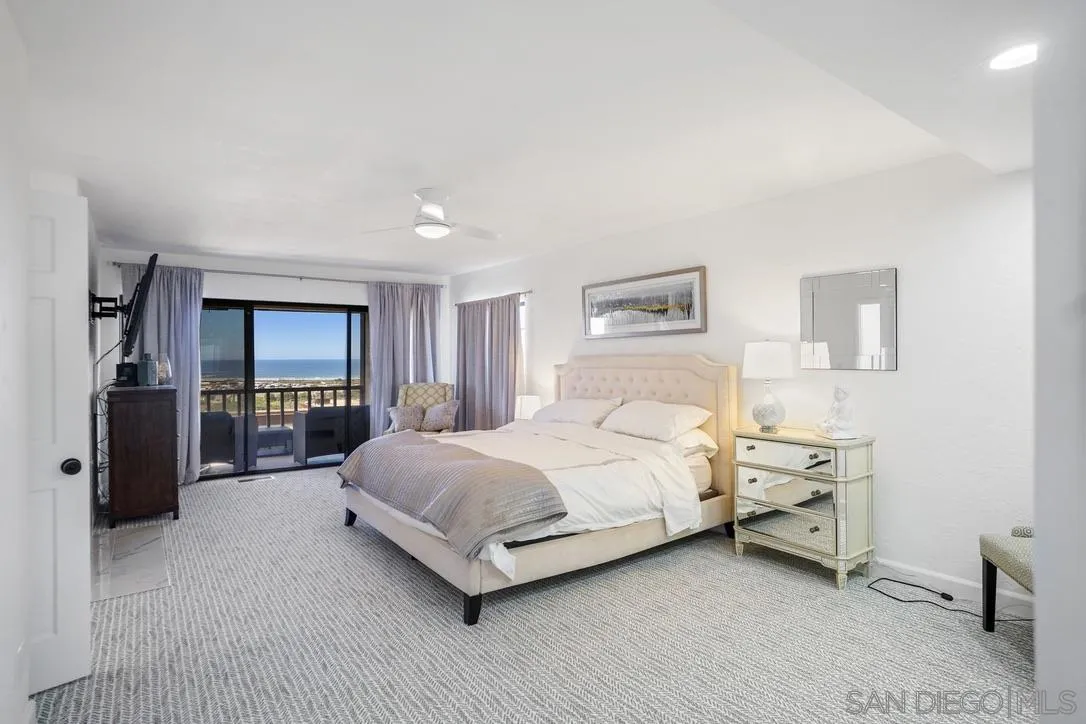 13053 Caminito Del Rocio Del Mar, CA 92014 - Photo 34 of 49 a spacious bedroom with a bed and a walk in closet
