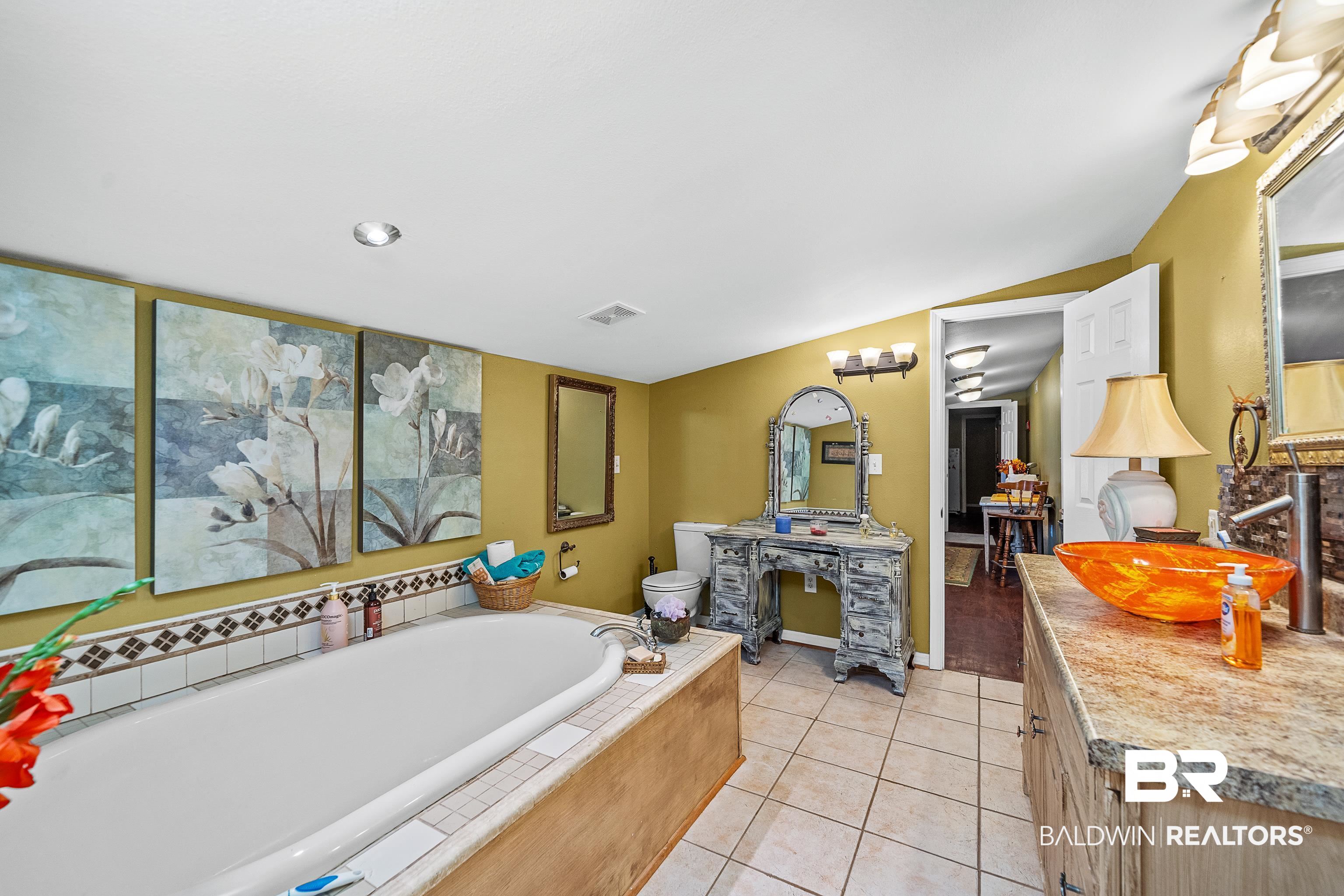 11528 Whitehouse Fork Road Bay Minette, AL 36507 - Photo 19 of 37 Full bath with a bath, vanity, and light tile patterned floors