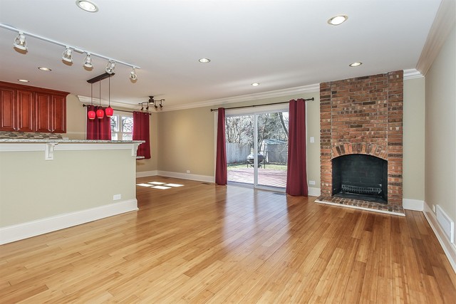 1172 North Old Bridge Road Palatine, IL 60067 - Photo 5 of 27 wooden floor in an empty room with a fireplace