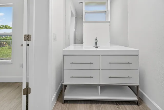 a bathroom with a sink