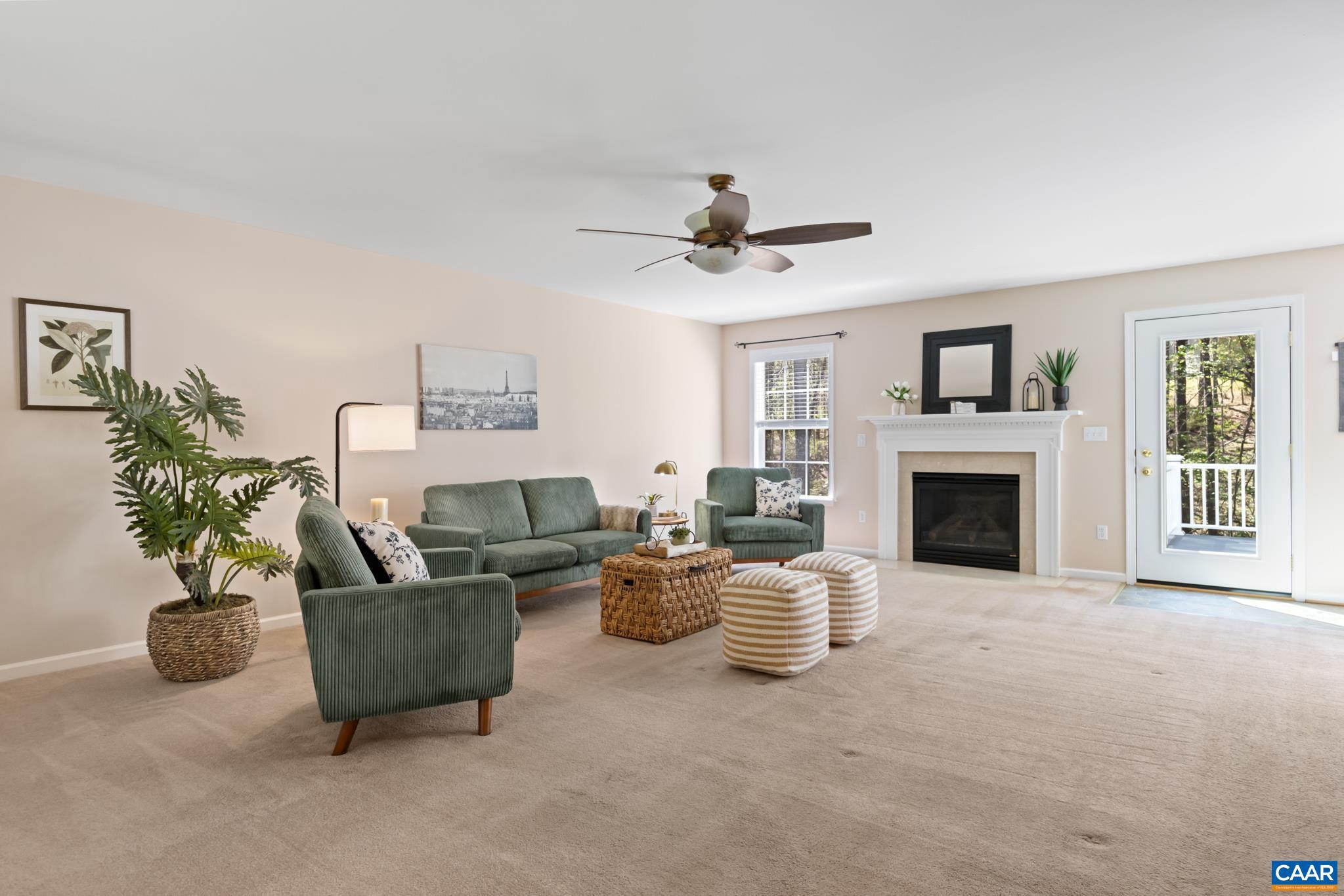 96 Red Cedar Road Barboursville, VA 22923 - Photo 8 of 59 a living room with furniture a fireplace and a potted plant