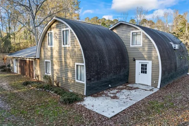 a view of a lake with a yard