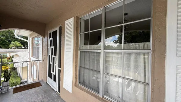 a view of a balcony