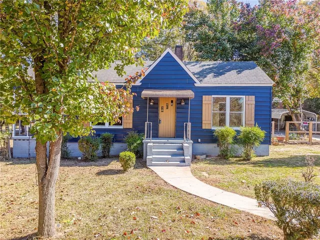 a view of a house with a patio