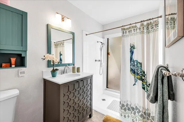 a view of a swimming pool and outdoor space