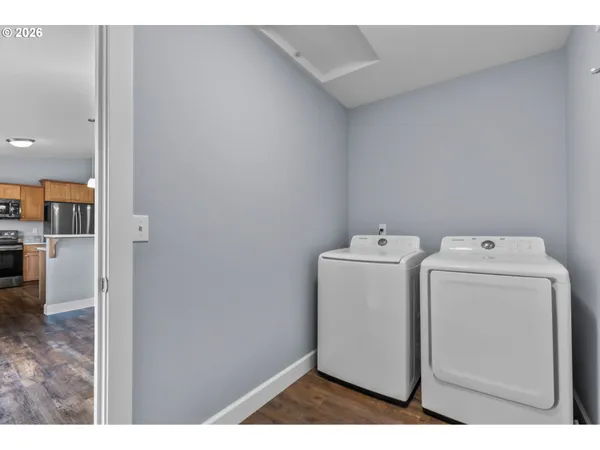 a backyard of a house with lots of green space