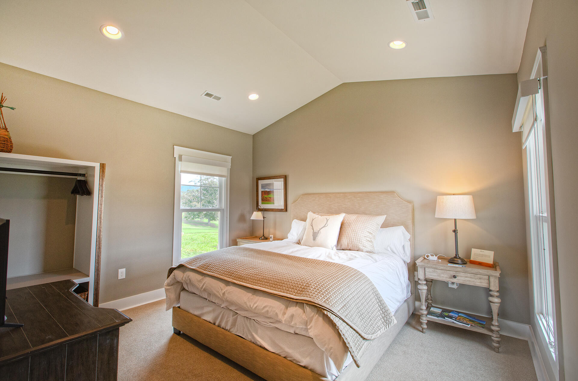 3592 Ballyhack Trail Roanoke, VA 24014 - Photo 14 of 61 a bedroom with a bed and a flat tv screen on a dresser