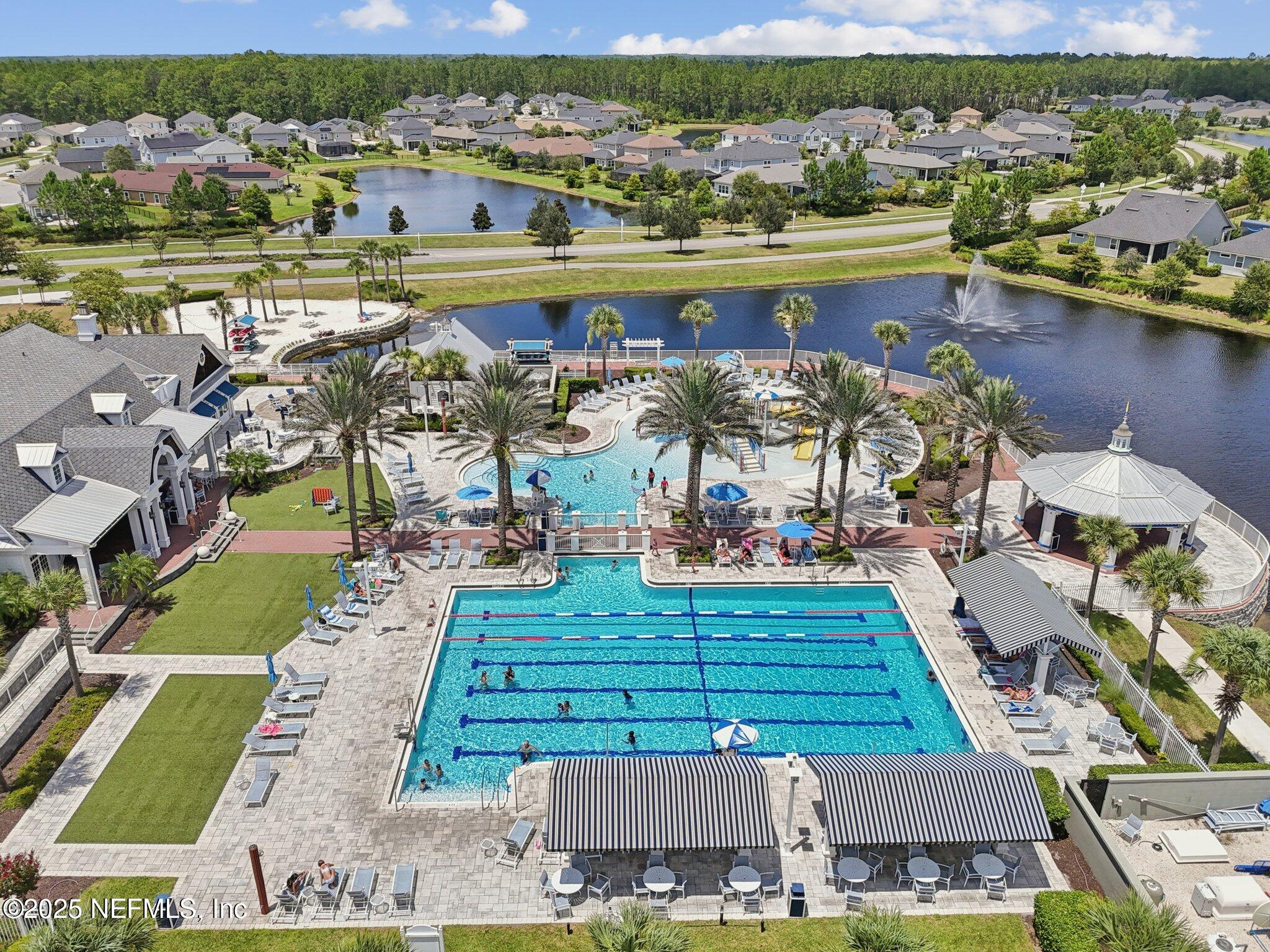 194 Snowbell Court St. Augustine, FL 32095 - Photo 87 of 89 an aerial view of residential houses with outdoor space and lake view