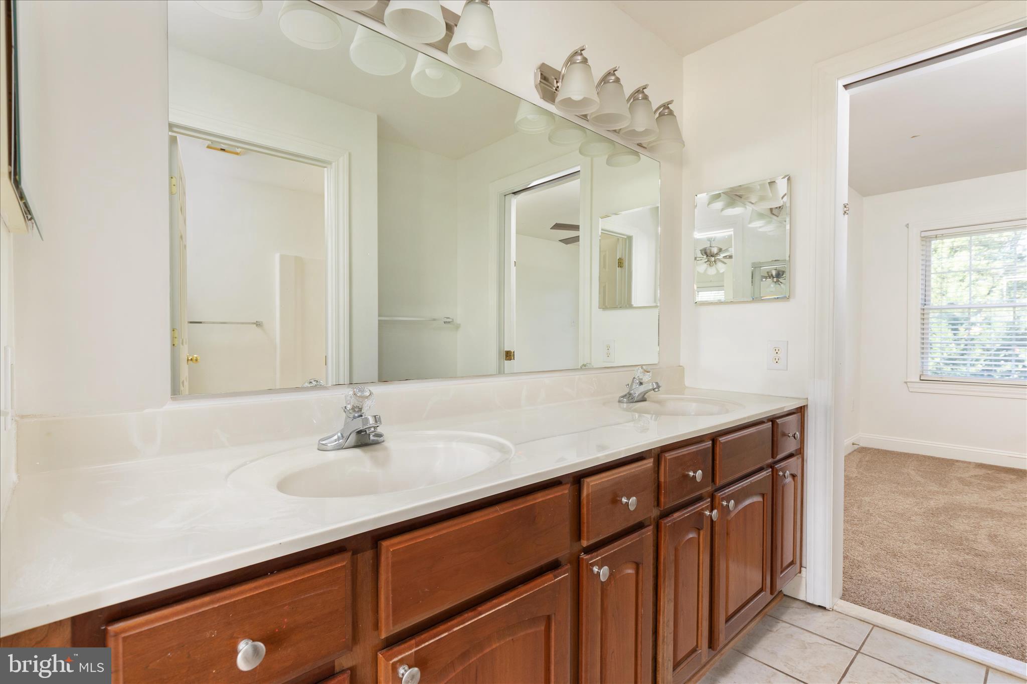 1200 Salem Church Road Stephens City, VA 22655 - Photo 22 of 69 a bathroom with a granite countertop sink a large mirror and a