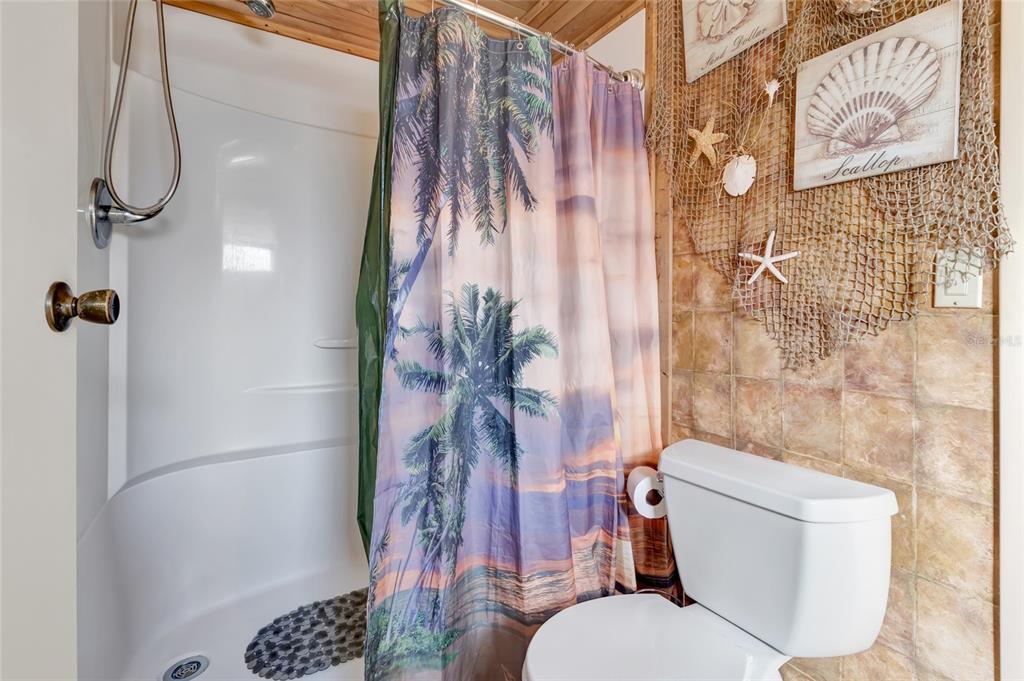 1409 Ridge Road Tavares, FL 32778 - Photo 17 of 36 a white toilet sitting next to a shower curtain