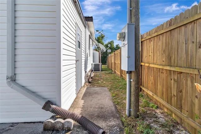 a view of a house with a large window